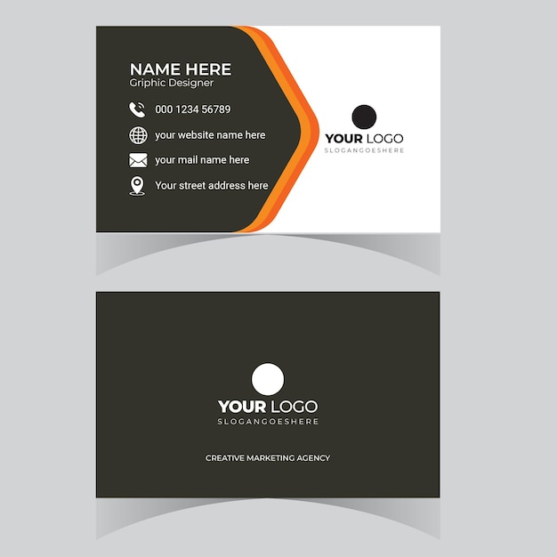 plantilla de diseño de tarjetas de visita profesional tarjeta de visita corporativa diseño elegante