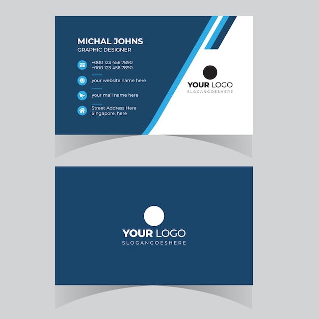 plantilla de diseño de tarjetas de visita profesional tarjeta de visita corporativa diseño elegante