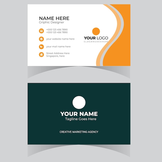 plantilla de diseño de tarjetas de visita profesional tarjeta de visita corporativa diseño elegante