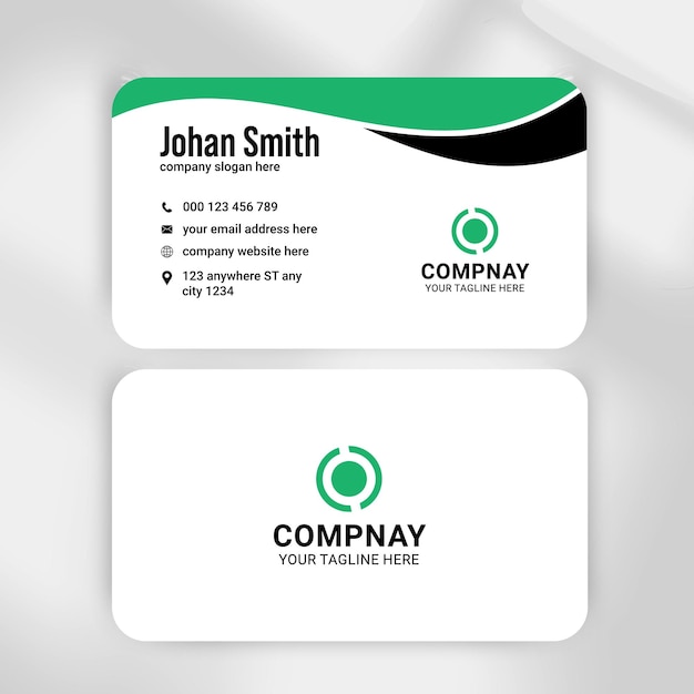plantilla de diseño de tarjetas de visita verdes modernas abstractas