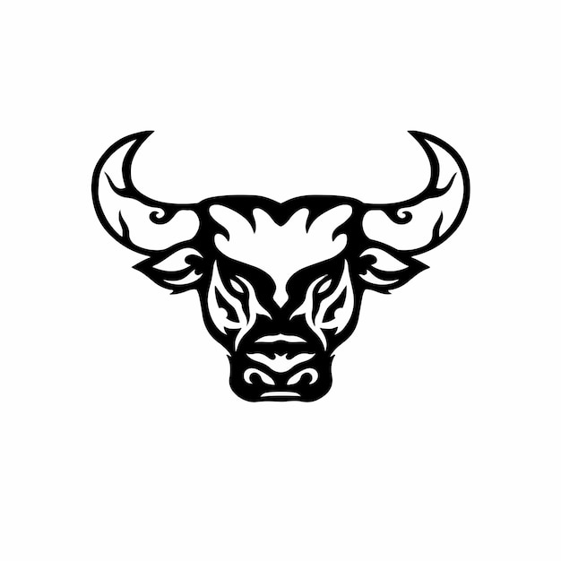 Plantilla Diseño Tatuaje Tribal Toro Cabeza Logo Ilustración Vector Plantilla