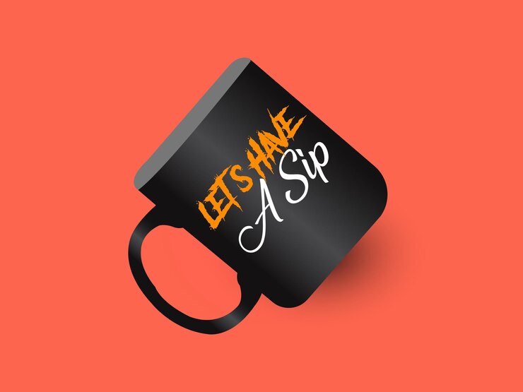Plantilla de diseño de taza Diseño POD con tipografía