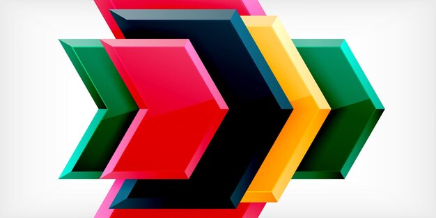 plantilla de diseño techno de flecha vectorial 3d