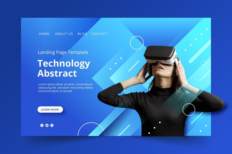 Vector plantilla de diseño de tecnología abstracta de página de destino