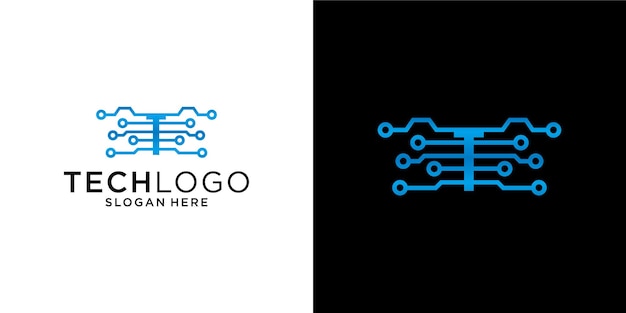 Plantilla de diseño de tecnología de logotipo T