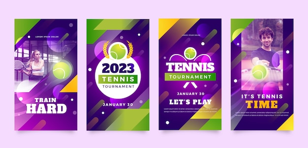 Plantilla de diseño de tenis degradado