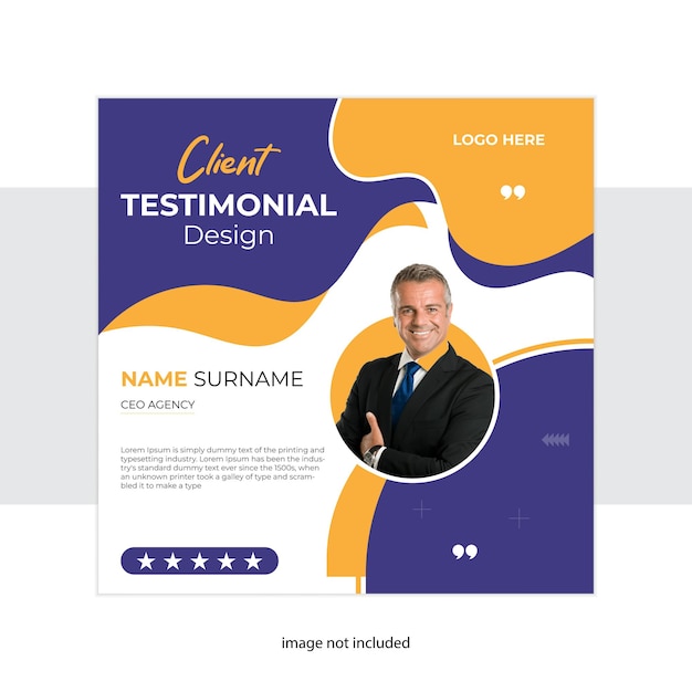 plantilla de diseño de testimonio creativo del cliente