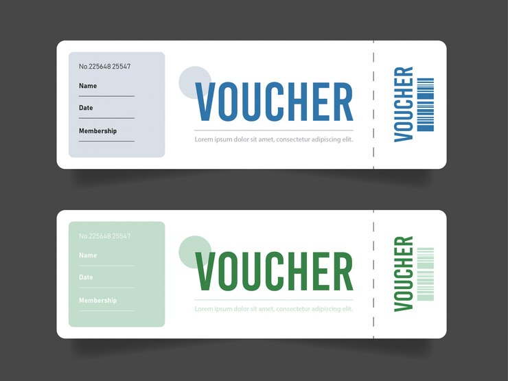 Vector plantilla de diseño de tickets de vales planos