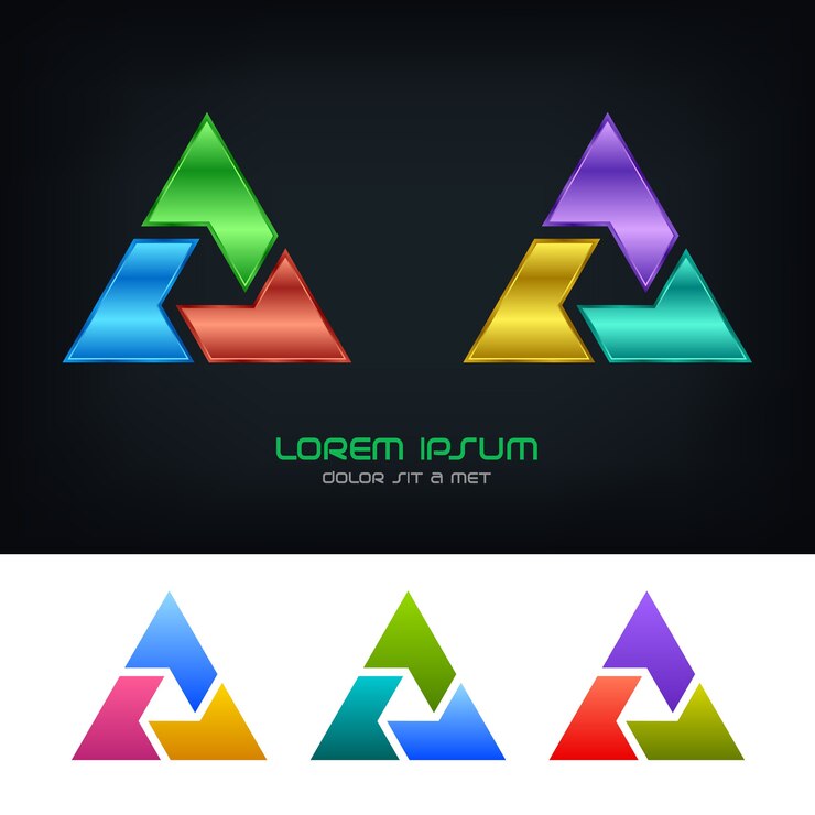 Vector plantilla de diseño triangular de logotipo