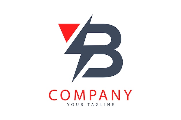 Plantilla de diseño de trueno con logo de letra b