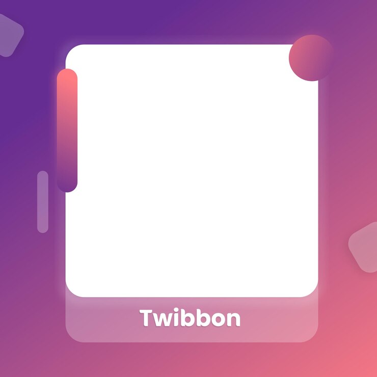 Plantilla de diseño de twibbon y post de degradado rojo púrpura moderno