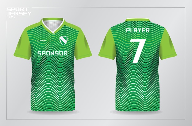 plantilla de diseño de uniforme deportivo de camiseta o camiseta verde