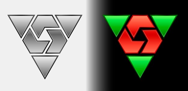 Plantilla de diseño de vector abstracto de negocio de logotipo triangular Logotipo de infinito de alta tecnología Ilustración vectorial