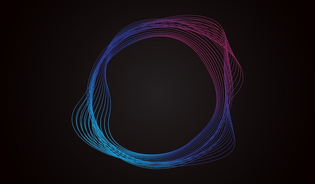 plantilla de diseño del vector de anillo redondo de onda de sonido