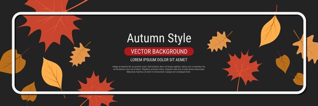 Plantilla de diseño de vector de banner de estilo otoño