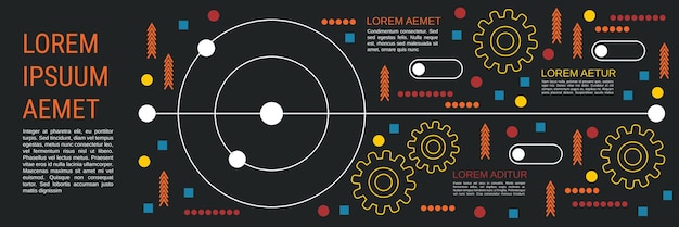 Plantilla de diseño de vector de banner web de estilo tecnológico