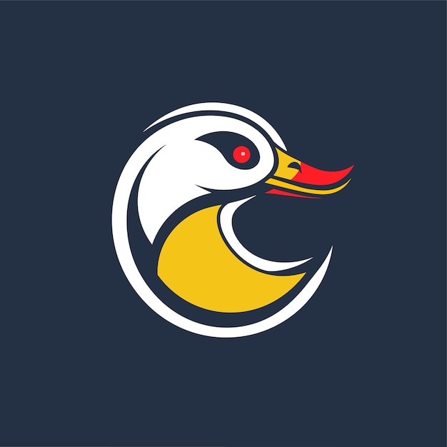 Plantilla de diseño de vector de cabeza de pato Logotipo de color de diseño de vector de icono de cabeza de pato
