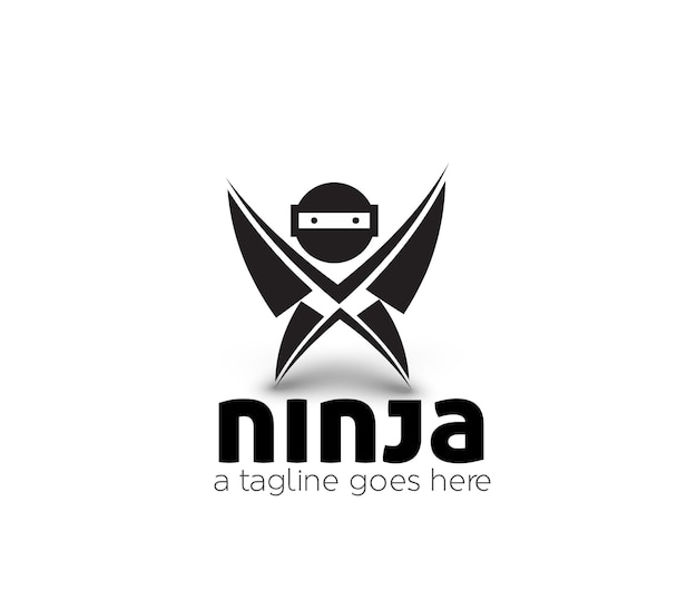 Plantilla de diseño de vector corporativo de identidad de marca de logotipo ninja