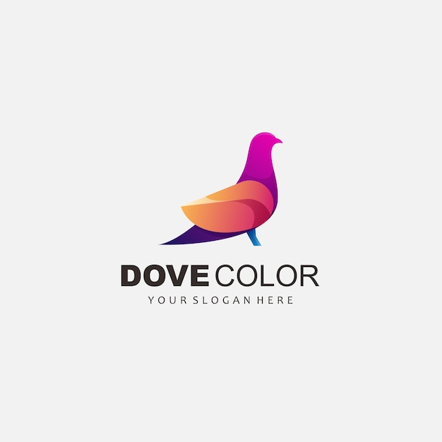 Plantilla de diseño de vector de degradado de color de paloma