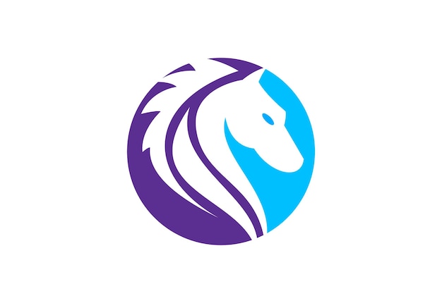 Plantilla de diseño de vector de diseño de logotipo de cabeza de caballo creativo