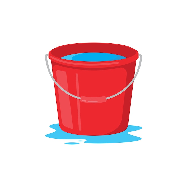 Vector plantilla de diseño de vector de elemento de cubo de agua roja