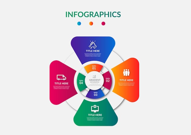 Plantilla de diseño de vector de elemento de infografía de halloween degradado de círculo