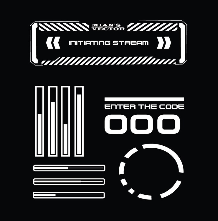 Plantilla de diseño de vector gráfico de marco de tecnología hud de elemento de interfaz de ciencia ficción cyberpunk futurista