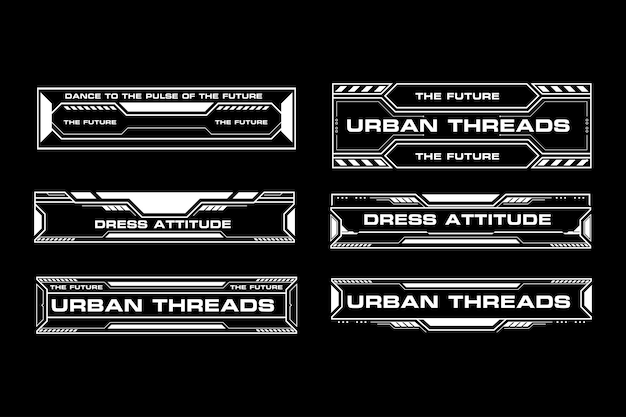 Plantilla de diseño de vector gráfico de marco de tecnología hud de elemento de interfaz de ciencia ficción cyberpunk futurista