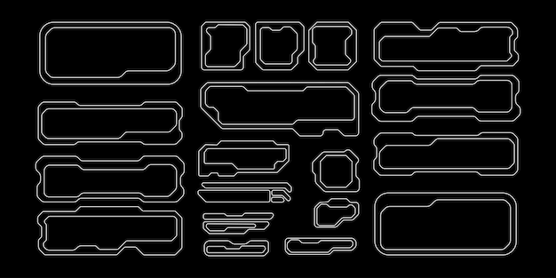 Plantilla de diseño de vector gráfico de marco de tecnología hud de elemento de interfaz de ciencia ficción cyberpunk futurista