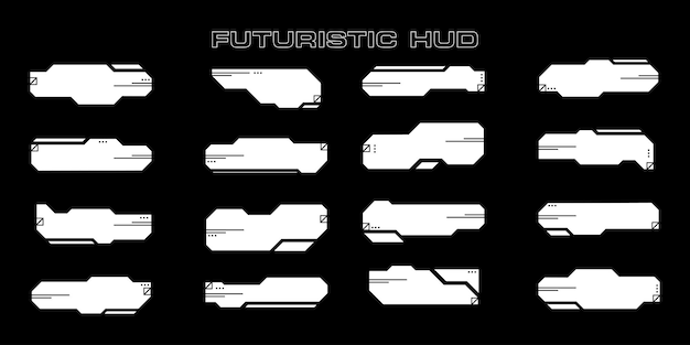Plantilla de diseño de vector gráfico de marco de tecnología hud de elemento de interfaz de ciencia ficción cyberpunk futurista