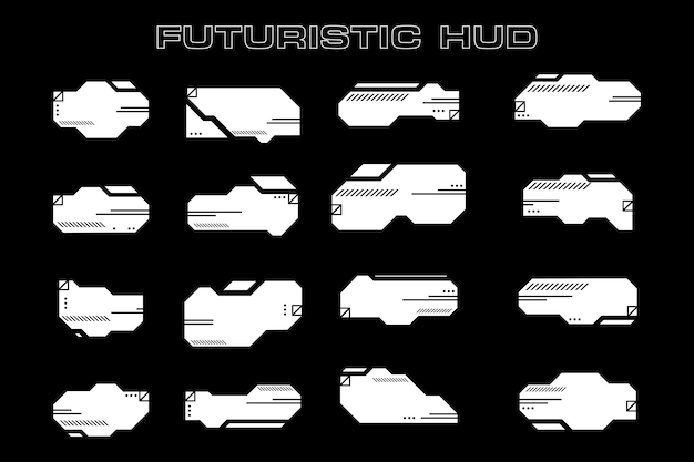Plantilla de diseño de vector gráfico de marco de tecnología hud de elemento de interfaz de ciencia ficción cyberpunk futurista