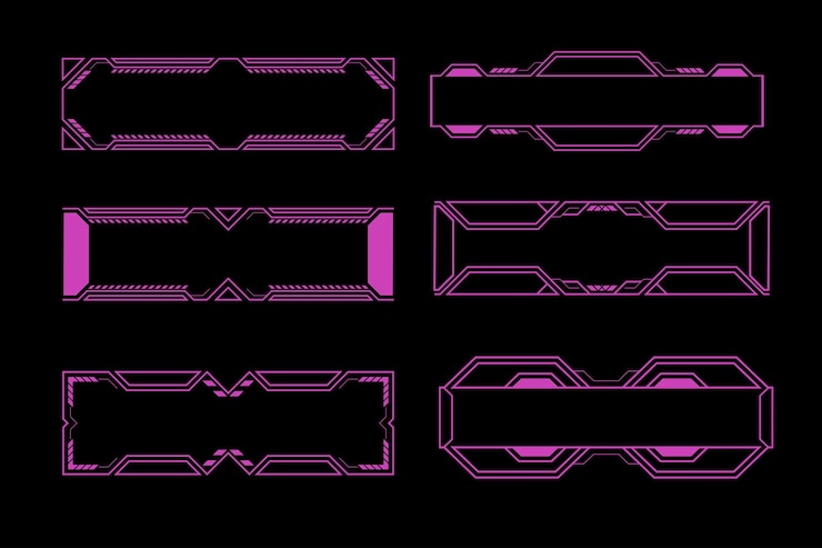 Vector plantilla de diseño de vector gráfico de marco de tecnología hud de elemento de interfaz de ciencia ficción futurista