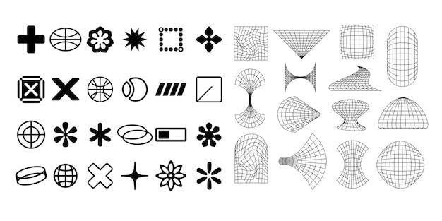 Plantilla de diseño de vector gráfico de tecnología de elemento de interfaz cyberpunk de streetwear futurista