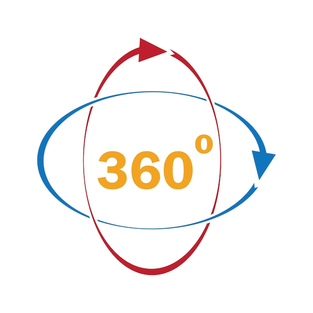 Vector plantilla de diseño de vector de icono de 360 grados