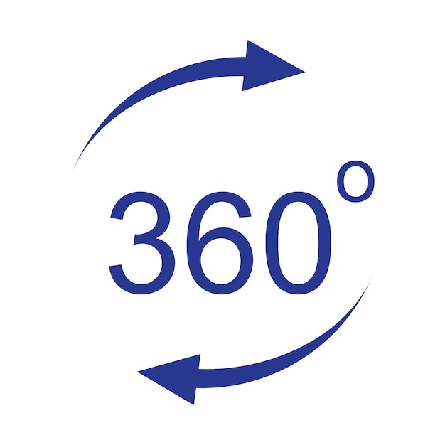 Plantilla de diseño de vector de icono de 360 grados