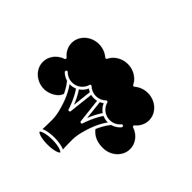 plantilla de diseño de vector de icono de brócoli en fondo blanco