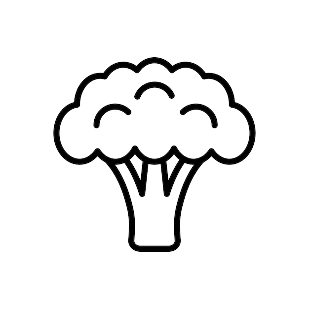 plantilla de diseño de vector de icono de brócoli en fondo blanco