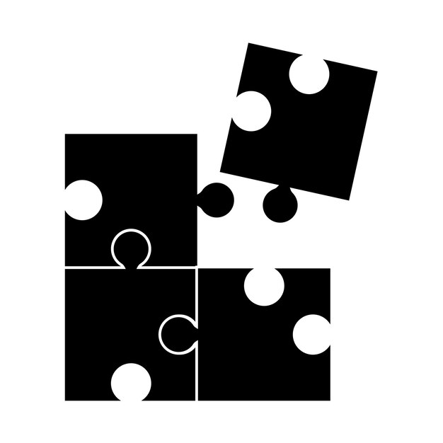 Plantilla de diseño de vector de icono de caja de rompecabezas