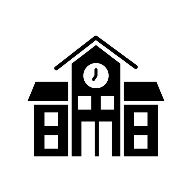 plantilla de diseño de vector de icono de edificio escolar en fondo blanco