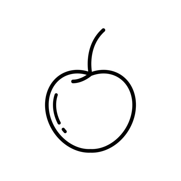 plantilla de diseño de vector de icono de fruta de cereza en fondo blanco