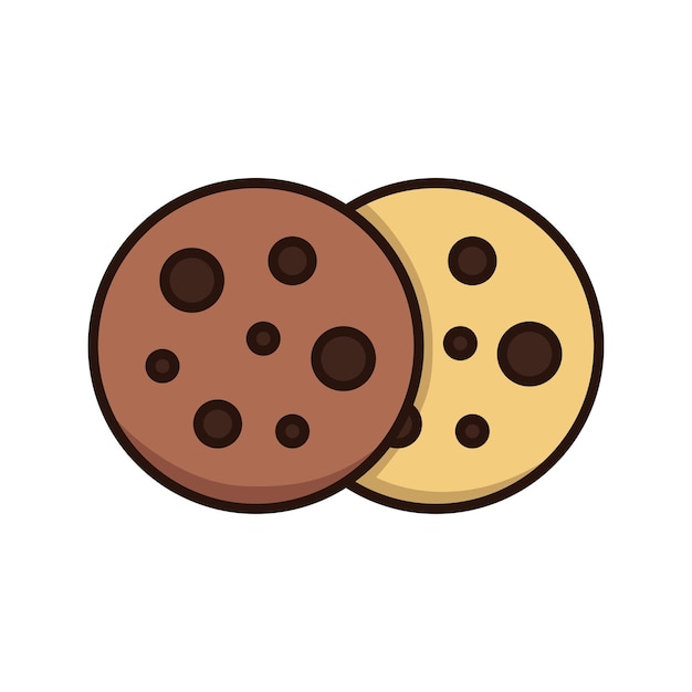 plantilla de diseño de vector de icono de galletas en fondo blanco