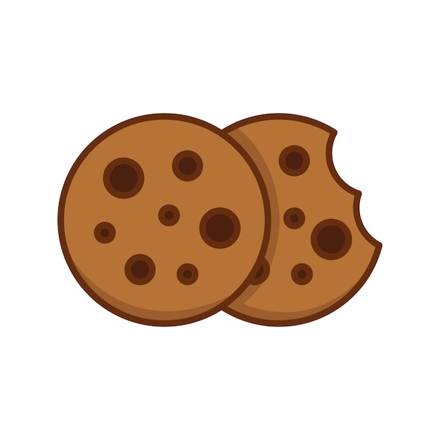 plantilla de diseño de vector de icono de galletas en fondo blanco