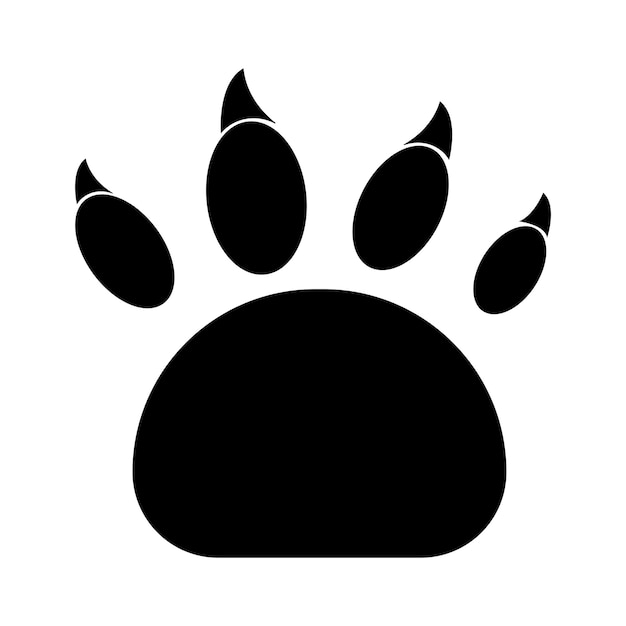 Plantilla de diseño de vector de icono de huella de tigre