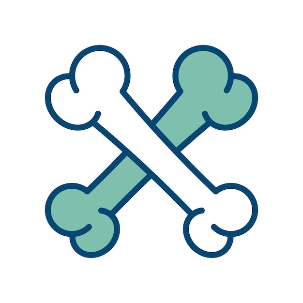 plantilla de diseño de vector de icono de hueso en fondo blanco