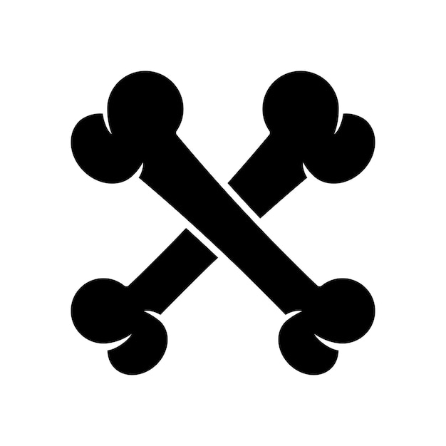 plantilla de diseño de vector de icono de hueso en fondo blanco