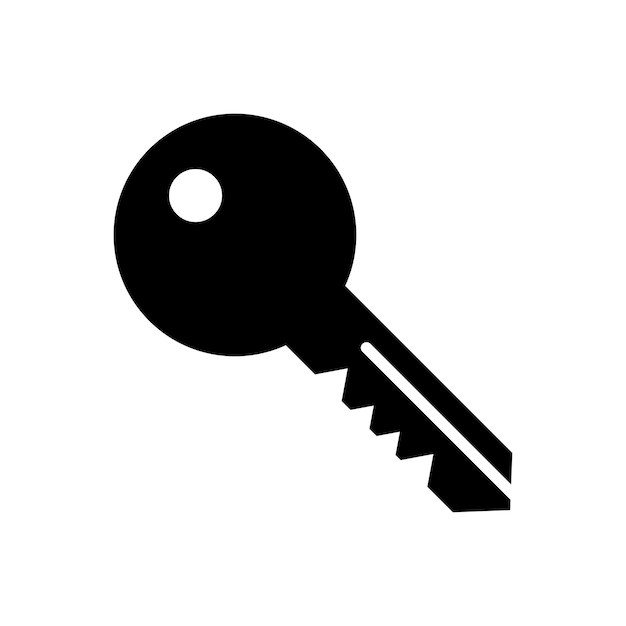 plantilla de diseño de vector de icono de llave en fondo blanco