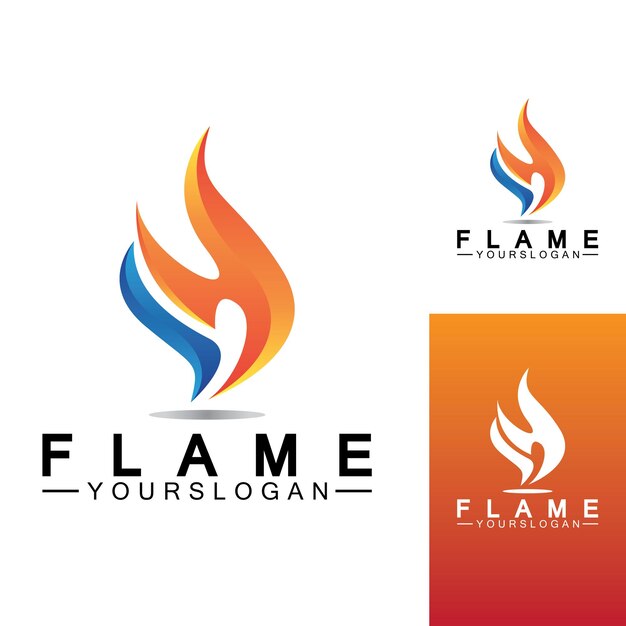 Plantilla de diseño de vector de icono de logotipo de llama de fuego