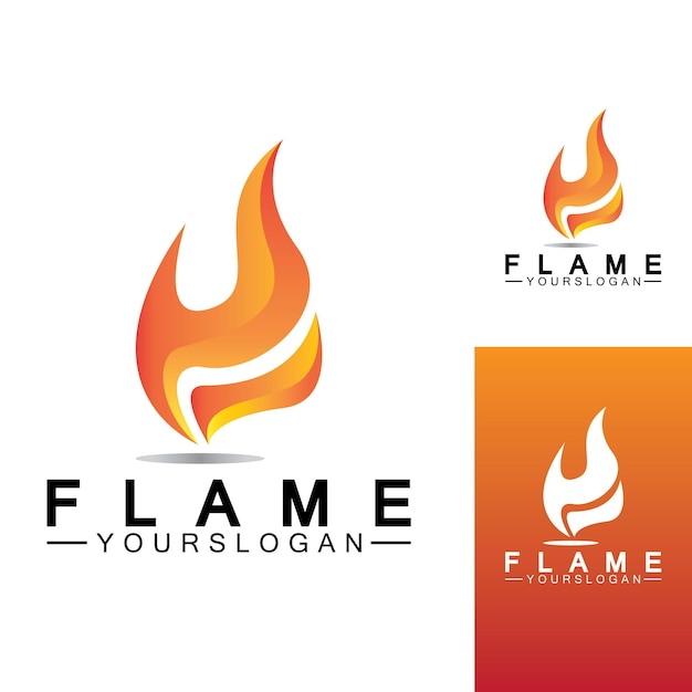 Plantilla de diseño de vector de icono de logotipo de llama de fuego