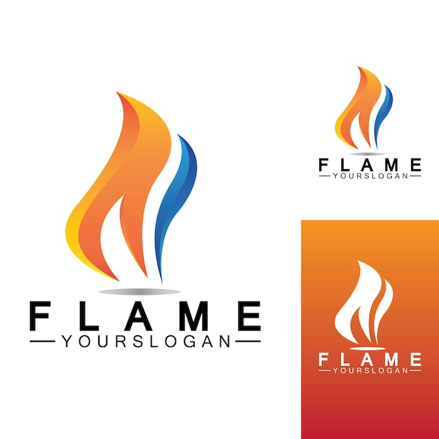 Plantilla de diseño de vector de icono de logotipo de llama de fuego