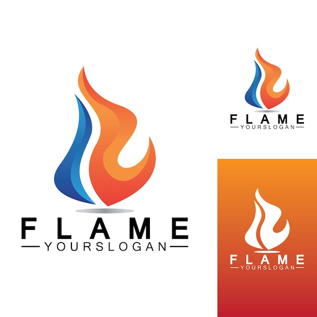 Plantilla de diseño de vector de icono de logotipo de llama de fuego